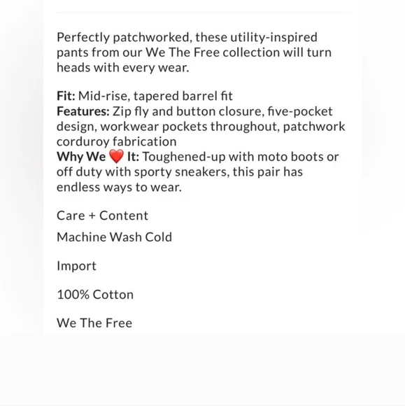 Free People We The Rhodes Patched Utility Pants - Picture 9 of 9